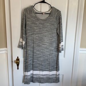 Gray & White Dress